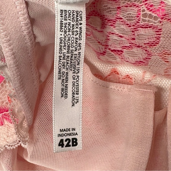 Torrid Bandeau Multi Way Balconette Pink Lace Bra Full Coverage Unlined - Picture 9 of 11